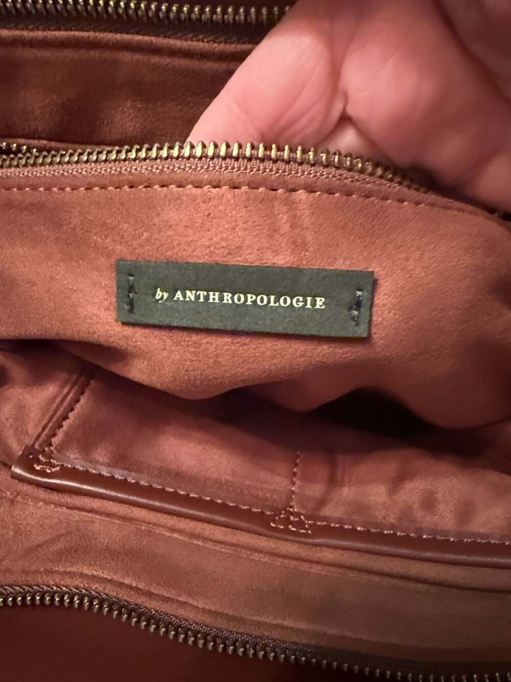 Anthropologie Prudence Rust Brown Suede Crossbody Tote Satchel Bag Pouch - Picture 3 of 7